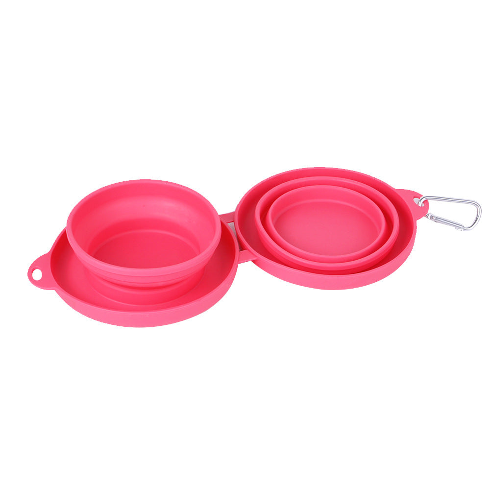 Foldable Double Bowl Pet Feeding Station for Dogs and Cats