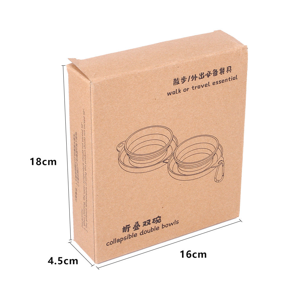 Foldable Double Bowl Pet Feeding Station for Dogs and Cats