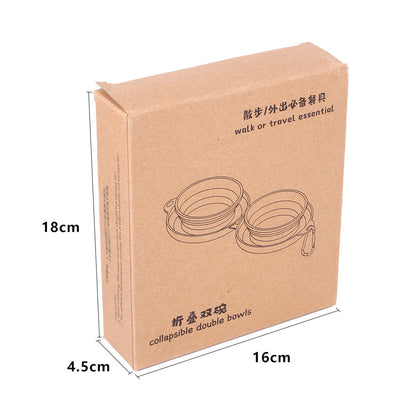 Foldable Double Bowl Pet Feeding Station for Dogs and Cats