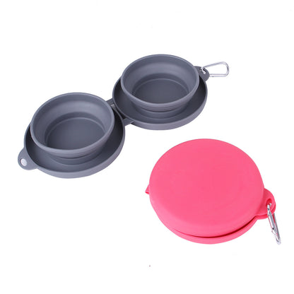 Foldable Double Bowl Pet Feeding Station for Dogs and Cats