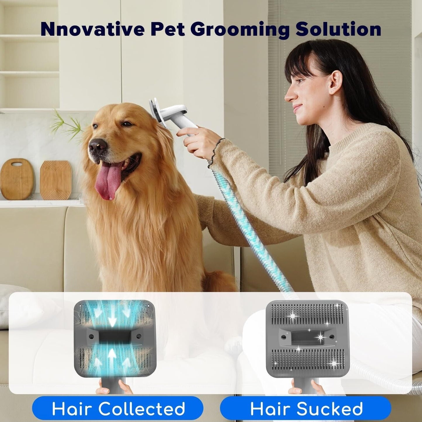 Professional Dog Grooming Kit with High-Power Vacuum and 15000 Pa Suction Capacity