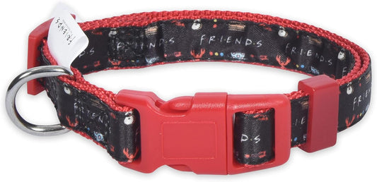 Friends Merchandise: Classic TV Show Dog Collar in Black with D-Ring for Medium Breeds