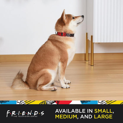 Friends Merchandise: Classic TV Show Dog Collar in Black with D-Ring for Medium Breeds
