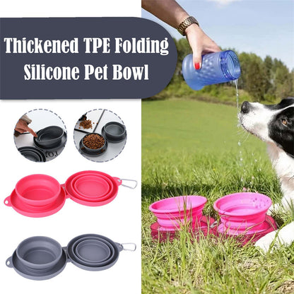 Foldable Double Bowl Pet Feeding Station for Dogs and Cats