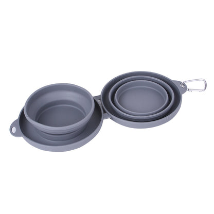 Foldable Double Bowl Pet Feeding Station for Dogs and Cats