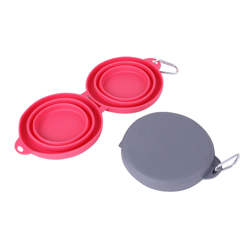 Foldable Double Bowl Pet Feeding Station for Dogs and Cats